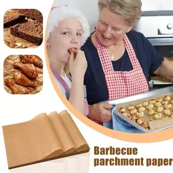 Противни из пергаментной бумаги, предварительно вырезанные антипригарные листы пергаментной бумаги для выпечки, противни для булочек, противни для выпечки, гриль, фритюрница, паровой хлеб, кекс 50pcs