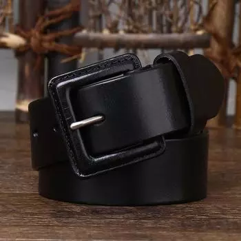 Противоаллергенный ремень, мужской кожаный ремень с пряжкой, первый слой из воловьей кожи, простой универсальный деловой молодежный повседневный ремень для брюк 100cm