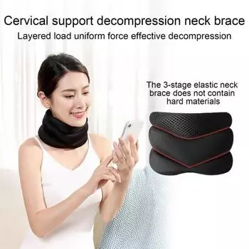 Противохрапный шейный бандаж с регулируемой высокой упругостью из пеноматериала M чёрный