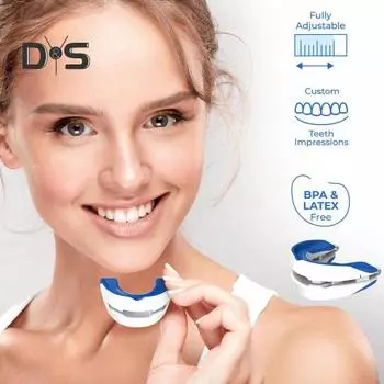 Противохраповая капа регулируемая BPA латекс без BPA мужчины женщины универсальный лучший ночной сон против храпа капа устройство синий/белый