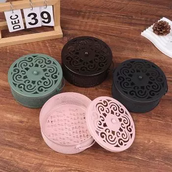 Противомоскитная огнестойкая противомоскитная бытовая с чехлом переносная кованая сандаловая курильница от комаров