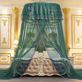 Противомоскитная сетка с балдахином для двуспальных кроватей, палатка с репеллентом от насекомых, отклонение от насекомых, занавеска для кровати с балдахином, палатка для кровати синий