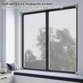 Противомоскитная сетка с магнитной широкой магнитной полосой, сильная адгезия, регулируемая, отрезная, предотвращает появление насекомых, защитная сетка для окон от мух 60x80cm