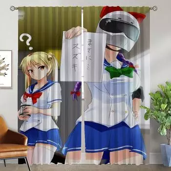 Противомоскитные шторы Bakuon для гостиной, кухонные шторы, 2 шт., тюль для спальни, жалюзи, украшение на Хэллоуин, перегородка W50xH70cmx2pcs-CL