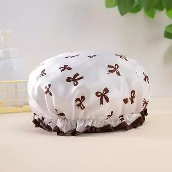 Противообрастающие двухслойные шапочки для душа, многоразовые шапочки для мытья головы, принтованные шапочки для волос для взрослых