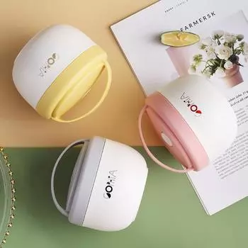 Противоожоговая чашка для завтрака, компактная пищевая портативная суповая кружка с крышкой, кухонные принадлежности розовый