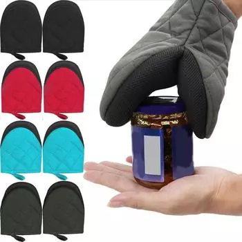 Противоожоговые рукавицы для выпечки, термостойкие, для барбекю, мягкие, короткие, для духовки, микроволновки