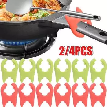 Противоожоговый зажим для боковой части ковша Кухонная утварь Термостойкий зажим для лопаты Домашние гаджеты Держатель для ложки-ковша 2pc красный