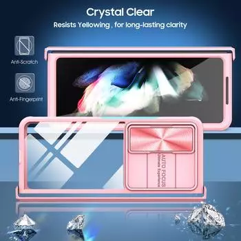 Противопыльный противоударный акриловый складной чехол для Samsung Galaxy Z Fold 4 5g Fold4, прочный защитный чехол для камеры, чехол для телефона for samsung Z Fold 4 серый/чёрный