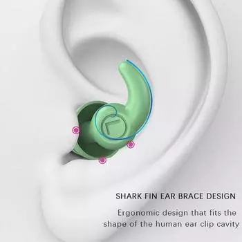 Противошумные беруши для сна Звукоизолирующие силиконовые беруши Шумоподавляющие беруши Трехслойные мягкие силиконовые беруши для плавания Зеленый чёрный