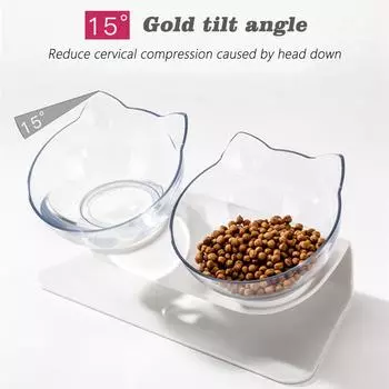 Противоскользящая двухслойная миска для кошек и собак, противоскользящая с подставкой, миска для кормления кошек, миска для корма кошек, кормушка для собак