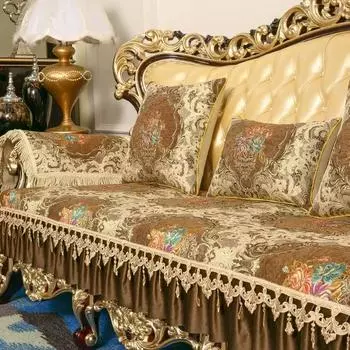 Противоскользящая легкая роскошная всесезонная универсальная диванная подушка летняя ткань с полным покрытием современный ретро домашний роскошный диванный чехол 70x70cm