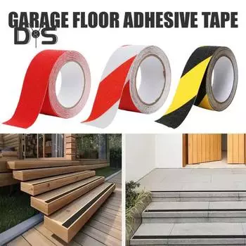Противоскользящая лента в рулоне с высоким сцеплением, водонепроницаемая, широкое применение, простая установка, внутренняя и наружная противоскользящая лента для лестниц, противоскользящая лента для лестниц Width 25mm * 5m красный/белый