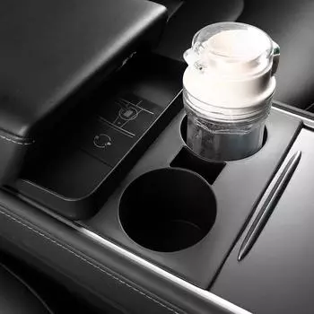 Противоскользящая накладка на подлокотник и подставка под стакан для воды для моделей 3 и Y чёрный