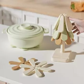 Противоскользящая подставка под рождественскую елку для кухни, впитывающая воду подставка для дома, ресторанов и баров Green-1PCS