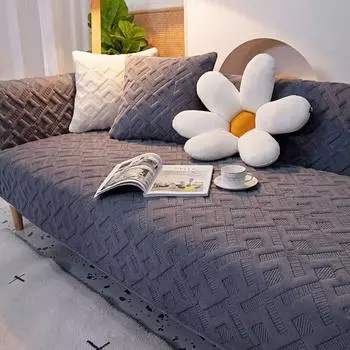 Противоскользящая подушка для дивана из молочного бархата, всесезонная универсальная подушка, высококачественный однотонный утолщенный чехол для дивана 70*70cm