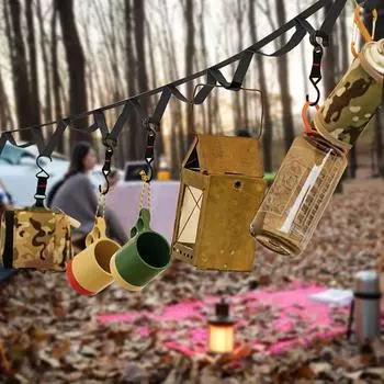 Противоскользящая походная подвесная веревка, фиксированный ремень для гамака, парашютный шнур, подвесная веревка для походов с рюкзаком 500cm