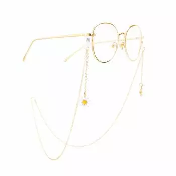 Противоскользящая популярная цепочка для очков с подвеской в форме ромашки, веревка для очков S