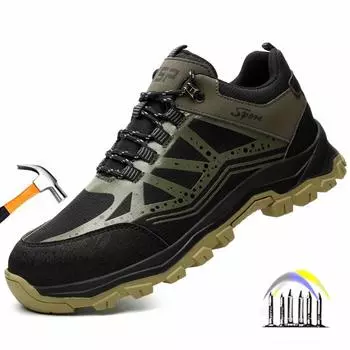 Противоскользящая рабочая обувь. Мужские защитные рабочие кроссовки. Неразрушимая обувь с защитой от проколов. Ботинки со стальным носком. Рабочая обувь с защитой. 36