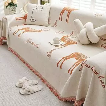 Противоскользящее диванное полотенце, ткань против кошачьих царапин, бархат Тедди, водонепроницаемое, многофункциональное покрытие для дивана, 4 сезона 180x130cm