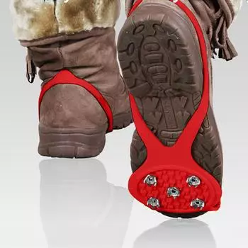 Противоскользящие бахилы с кошками Nikitas с 5 зубьями, противоскользящие бахилы в форме тыквы, легкие шипы для обуви в виде снежных когтей One Size