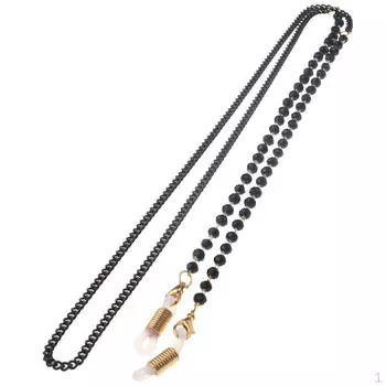 Противоскользящие цепочки для очков Веревка 70 см Шнур для очков Фиксатор для двора, черный