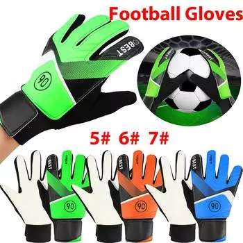 Противоскользящие детские вратарские перчатки, футбольные перчатки из ПУ, защита пальцев, утолщенные латексные вратарские перчатки для детей NO 5