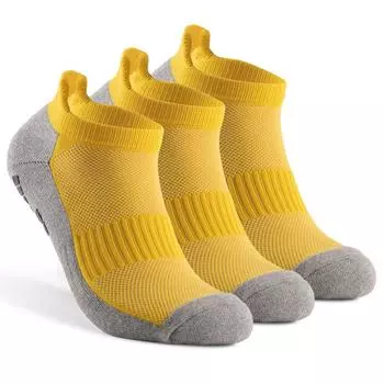 Противоскользящие футбольные носки Спортивные носки до щиколотки Спортивные носки с низким вырезом Дышащие быстрые носки для фитнеса на открытом воздухе 1 Pair of socks жёлтый