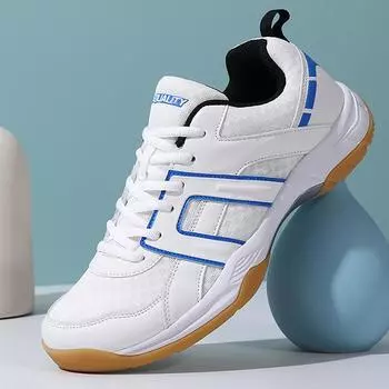 Противоскользящие и износостойкие теннисные туфли для пар, большие размеры 36-45, обувь для бадминтона, обувь для настольного тенниса, спортивная обувь 36 белый/серый