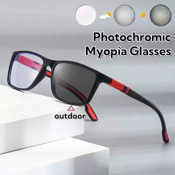Противоскользящие интеллектуальные очки с изменением цвета, двухцветные очки для близорукости для женщин, новые сверхлегкие фотохромные очки для близорукости 0