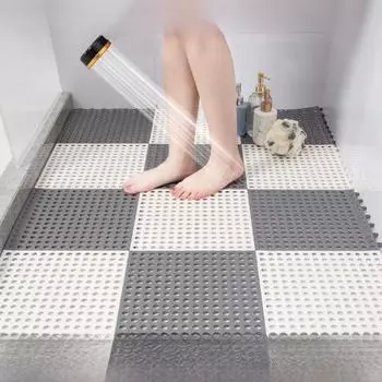 Противоскользящие коврики для ванной комнаты с полным покрытием – утолщенные, водонепроницаемые и устойчивые к падениям для туалетов TPE110 30*30cm серый