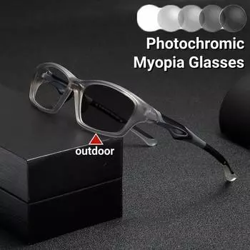 Противоскользящие мужские и женские унисекс очки для близорукости TR90 спортивные фотохромные очки для близорукости анти-синий свет очки для езды на велосипеде на открытом воздухе 0 синий