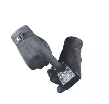 Противоскользящие мужские теплые мотоциклетные лыжные перчатки для сноуборда и снега чёрный