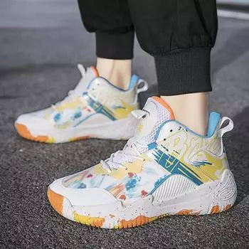 Противоскользящие настоящие боевые баскетбольные кроссовки для мужчин, профессиональных студентов, спортивных студентов, молодежных сетчатых дышащих спортивных кроссовок 35