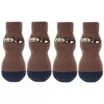 Противоскользящие носки для собак, защита для больших лап собак, защита для лап домашних животных, контроль тяги, носки для собак, для ношения в помещении на деревянном полу 2XL жёлтый