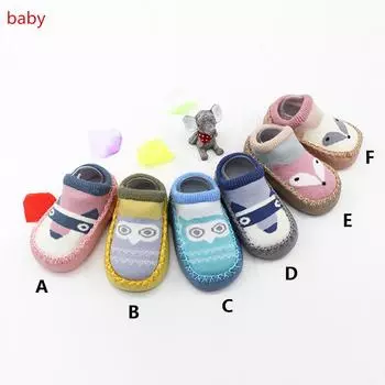 Противоскользящие носки с героями мультфильмов для новорожденных девочек и мальчиков, тапочки, ботинки 12cm синий