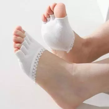 Противоскользящие носки с пятью пальцами на передней части стопы, износостойкие, кружевные, невидимые, полуноски для женщин nude open foot