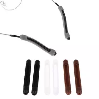 Противоскользящие силиконовые ушные крючки для очков, держатель для висков, аксессуары для очков чёрный