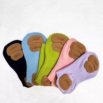 Противоскользящие танцевальные носки, однотонные носки для спорта на полу, модные носки-тапочки для улицы EU32-40 серый