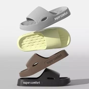 Противоскользящие тапочки с буквенным принтом — повседневная удобная обувь с открытым носком — мягкая подошва, быстросохнущая, идеально подходит для семейного отдыха в помещении 36-37 белый