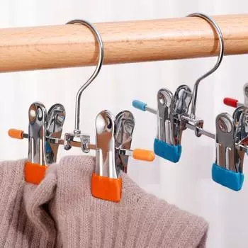 Противоскользящие зажимы для сушки одежды, прищепки для одежды, держатели для обуви, зажим для брюк из нержавеющей стали, вращающийся на 360°, регулируемый стеллаж для хранения вещей в доме серый