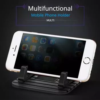 Противоскользящий автомобильный силиконовый держатель, коврик для приборной панели, подставка для телефона, GPS-кронштейн для iPhone, Samsung, Xiaomi, Huawei, универсальный чёрный