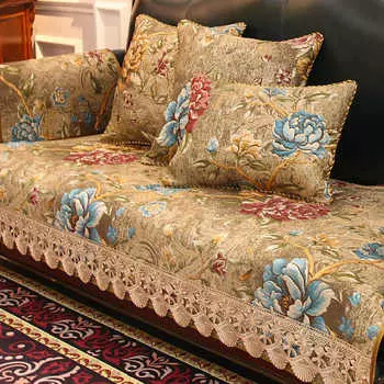 Противоскользящий чехол для дивана, декор для гостиной, вышитая жаккардовая подушка для дивана, чехол для дивана, защитный чехол для мебели 50x60
