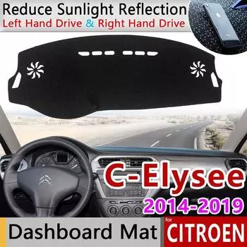 Противоскользящий коврик для C-Elysee 2014-2019, чехол для приборной панели, солнцезащитный козырек, автомобильные аксессуары C Elysee Left Hand Drive чёрный