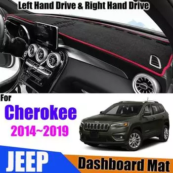 Противоскользящий коврик для Cherokee KL 2014-2019, чехол для приборной панели, солнцезащитный козырек, защита автомобильных аксессуаров Right Hand Drive чёрный