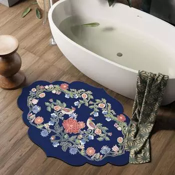 Противоскользящий коврик для двери с диатомовым принтом и ретро-принтом, коврик для кухни, коврик для ванной комнаты, нескользящий коврик для спальни, коврик для входа в гостиную 40x60cm