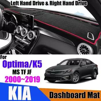 Противоскользящий коврик для Optima MS TF JF 2000-2019 K5, чехол для приборной панели, солнцезащитный козырек, защитный ковер, анти-УФ автомобильные аксессуары 20002006Right Hand Drive чёрный