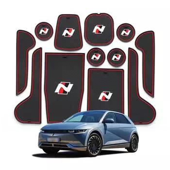 Противоскользящий коврик для паза двери Hyundai IONIQ 5, подставка для стакана, аксессуары для интерьера, резина, 12 шт./комплект