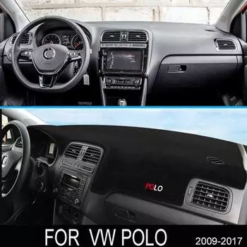 Противоскользящий коврик для приборной панели, солнцезащитный козырек, ковер, автомобильные аксессуары для 6R 6C 2009 ~ 2017 5 MK5 2012 2015 чёрный