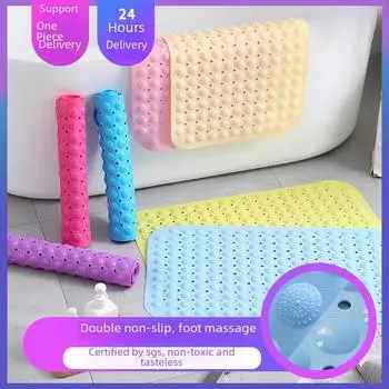 Противоскользящий коврик для ванной из ПВХ с присосками - для дома, ванной, туалета и массажного коврика для ног massage type, 35*65cm серый